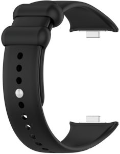 Ремешок силиконовый MRK для Mi Band 8 Pro/Xiaomi Redmi Watch 4 с металлическим креплением и металической кнопкой Black