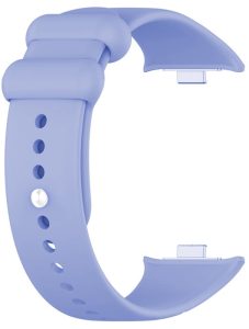 Ремешок силиконовый MRK для Mi Band 8 Pro/9Pro - Xiaomi Redmi Watch 4/5 с металлическим креплением и металической кнопкой Light Purple