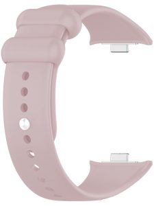 Ремешок силиконовый MRK для Mi Band 8 Pro/Xiaomi Redmi Watch 4 с металлическим креплением и металической кнопкой Pink Sand