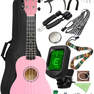 Укулеле сопрано Molin + утепленный чехол + тюнер + 4 струны + 4 медиатора + каподастр + 2 ремешка + комплект аксессуаров 21 дюйм, Pink – фото, отзывы, характеристики в интернет-магазине MoreKitov МореКитов от продавца: MRK МРК| Купить в Украине: Киеве, Харькове, Львове
