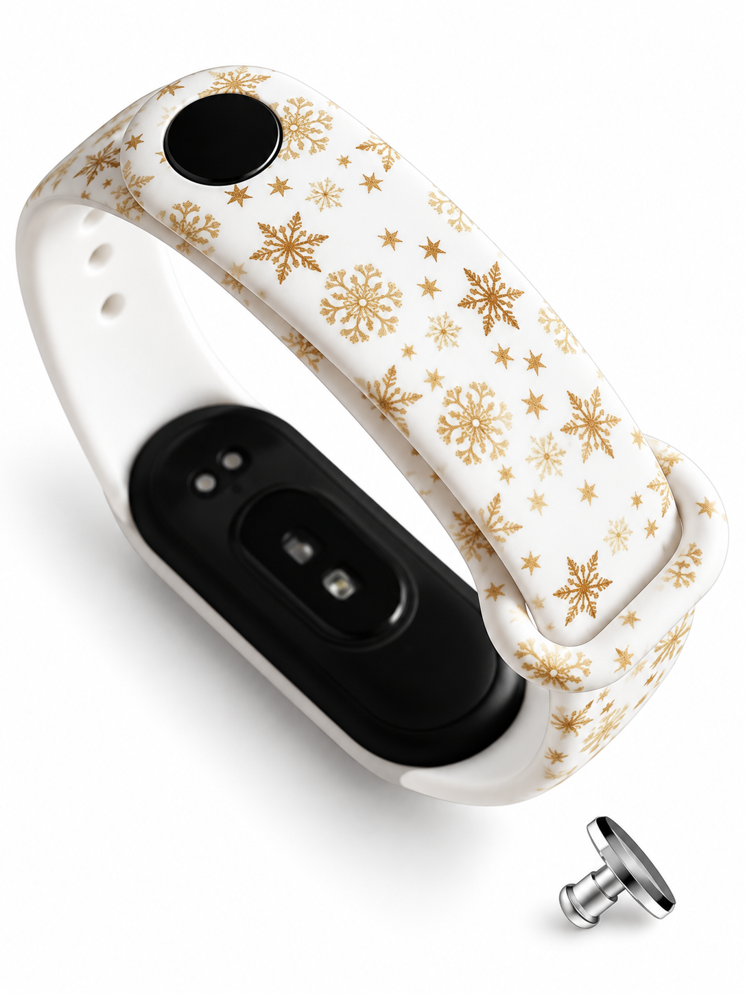 Силиконовый ремешок с рисунком Зимові сніжинки для фитнес браслета Xiaomi Mi Band 8/9/10 с металлическим креплением White and Gold – фото, отзывы, характеристики в интернет-магазине MoreKitov МореКитов от продавца: MRK МРК| Купить в Украине: Киеве, Харькове, Львове Силиконовый ремешок с рисунком Зимові сніжинки для фитнес браслета Xiaomi Mi Band 8/9/10 с металлическим креплением White and Gold – фото, отзывы, характеристики в интернет-магазине MoreKitov МореКитов от продавца: MRK МРК| Купить в Украине: Киеве, Харькове, Львове