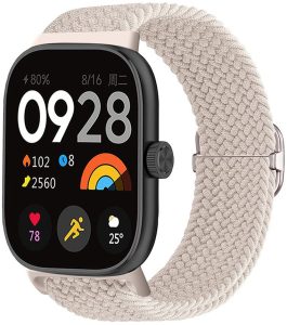Ремешок тканевый MRK Braided Loop для фитнес браслета Mi Smart Band 8 Pro/9Pro/ Xiaomi Redmi Watch 4/5 с металичеким регулятором длины Milk