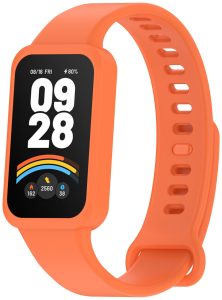 Ремешок силиконовый MRK для фитнес браслета Mi Smart Band 9 Active Orange (4)