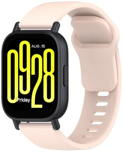 Ремешок силиконовый MRK для смарт-часов Redmi Watch 5 Active / Redmi Watch 5 Lite 22 мм с металлическим креплением Light Pink