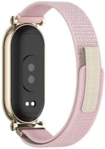 Ремешок тканевый Mi Jobs GT4 Trail для Xiaomi Mi Band 8/9/10 с металическим креплением и застжекой на липучке Trail Light Pink and Antique Gold