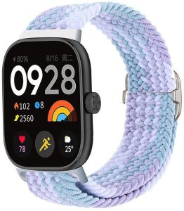 Ремешок тканевый MRK Braided Loop для фитнес браслета Mi Smart Band 8 Pro/9Pro/ Xiaomi Redmi Watch 4/5 с металичеким регулятором длины Light Purple