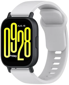 Ремешок силиконовый MRK для смарт-часов Redmi Watch 5 Active / Redmi Watch 5 Lite 22 мм с металлическим креплением Light Grey