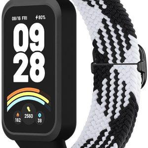 Ремешок тканевый MRK Braided Loop для фитнес браслета Mi Smart Band 9 Active с металическим регулятором длины Black and White – фото, отзывы, характеристики в интернет-магазине MoreKitov МореКитов от продавца: MRK МРК| Купить в Украине: Киеве, Харькове, Львове