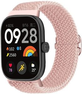 Ремешок тканевый MRK Braided Loop для фитнес браслета Mi Smart Band 8 Pro/9Pro/ Xiaomi Redmi Watch 4/5 с металичеким регулятором длины Pink Sand
