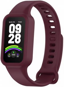 Ремешок силиконовый MRK для фитнес браслета Mi Smart Band 9 Active Burgundy (12)