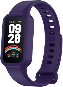 Ремешок силиконовый MRK для фитнес браслета Mi Smart Band 9 Active Dark Purple (19)