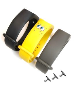 Комплект силиконовых ремешков Yellow Sponge для фитнеса браслета Xiaomi Mi Band 5/6/7 (три ремешка) + 3 металлические кнопки