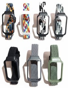 Комплект тканевых ремешков MRK для фитнес браслета Mi Smart Band 9 Active (7 ремешков) с металическим регулятором длины