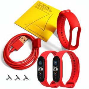Комплект силиконовый ремешок 3 шт + зарядный кабель + защитное стекло Full Set для фитнеса браслета Xiaomi Mi Band 5/6/7 + 3 металлические кнопки Red – фото, отзывы, характеристики в интернет-магазине MoreKitov МореКитов от продавца: MRK МРК| Купить в Украине: Киеве, Харькове, Львове