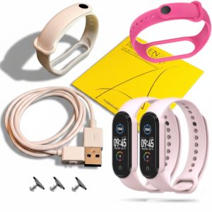 Комплект силиконовый ремешок 4 шт + зарядный кабель + защитное стекло Full Set для фитнеса браслета Xiaomi Mi Band 5/6/7 + 4 металлические кнопки Light Pink and Pink (17,17,40,10) – фото, отзывы, характеристики в интернет-магазине MoreKitov МореКитов от продавца: MRK МРК| Купить в Украине: Киеве, Харькове, Львове