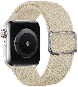 Ремешок нейлоновый MRK Ribbed с металлическим регулятором длины для Apple Watch 38/40/41мм Milk