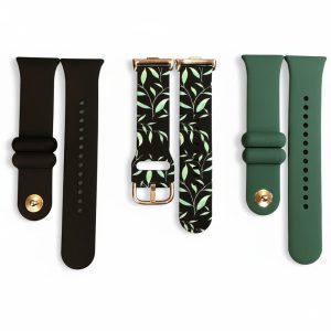 Комплект силіконових ремінців MRK Green Leaves з металевим кріпленням для фітнес браслета Mi Smart Band 8 Pro/9Pro/ Xiaomi Redmi Watch 4/5 (три ремінці) з металевими застібками Black and Green – фото, отзывы, характеристики в интернет-магазине MoreKitov МореКитов от продавца: MRK МРК| Купить в Украине: Киеве, Харькове, Львове