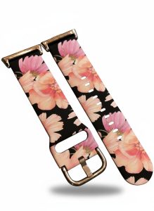 Ремешок силиконовый MRK Roses для Mi Band 8 Pro/9Pro - Xiaomi Redmi Watch 4/5 с металлическим креплением и металической застежкой Black