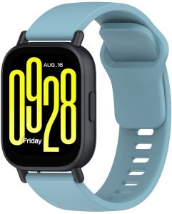 Ремешок силиконовый MRK для смарт-часов Redmi Watch 5 Active / Redmi Watch 5 Lite 22 мм с металлическим креплением Light Blue