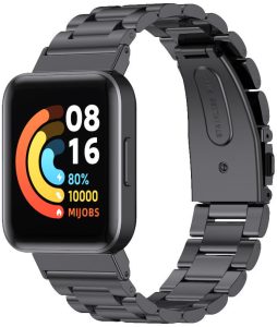 Ремешок металический Mi Jobs Plus для смарт-часов Redmi Watch 5 Active / Redmi Watch 5 Lite 22 мм с металлическим креплением Black