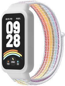 Ремешок тканевый Nylon MRK для фитнес браслета Mi Smart Band 9 Active White and Multicolor