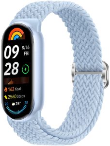 Ремешок тканевый MRK для Xiaomi Mi Band 8/9/10 с металическим регулятором длины Sky Blue