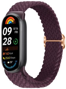Ремешок тканевый MRK для Xiaomi Mi Band 8/9/10 с металическим регулятором длины Marsala