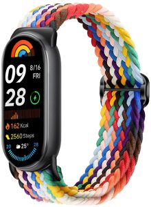 Ремешок тканевый MRK для Xiaomi Mi Band 8/9/10 с металическим регулятором длины White Multicolor