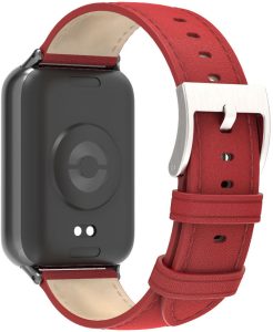 Ремешок кожаный Mi Jobs Elegance с металлическим креплением для фитнес браслета Mi Smart Band 8 Pro/9Pro/ Xiaomi Redmi Watch 4/5 Red