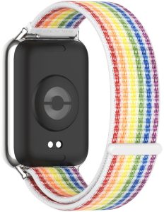 Ремешок нейлоновый Mi Jobs Wild Trail с металлическим креплением для фитнес браслета Mi Smart Band 8 Pro/9Pro/ Xiaomi Redmi Watch 4/5 White and Rainbow