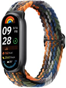 Ремешок тканевый MRK для Xiaomi Mi Band 8/9/10 с металическим регулятором длины Black Jeans