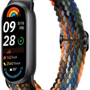 Ремешок тканевый MRK для Xiaomi Mi Band 8/9/10 с металическим регулятором длины Black Jeans