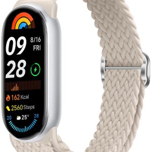 Ремешок тканевый MRK для Xiaomi Mi Band 8/9/10 с металическим регулятором длины Milk