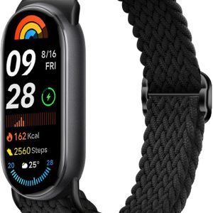 Ремешок тканевый MRK для Xiaomi Mi Band 8/9/10 с металическим регулятором длины Black
