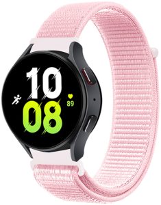 Ремешок тканевый Nylon MRK для смарт-часов Redmi Watch 5 Active / Redmi Watch 5 Lite 22 мм с застежкой на липучке Light Pink