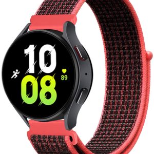 Ремешок тканевый Nylon MRK для смарт-часов Redmi Watch 5 Active / Redmi Watch 5 Lite 22 мм с застежкой на липучке Red and Black