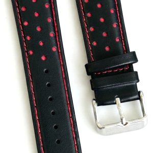 Ремешок кожаный Mi Jobs Genuine Leather Dots для смарт-часов Redmi Watch 5 Active / Redmi Watch 5 Lite 22 мм Black and Red