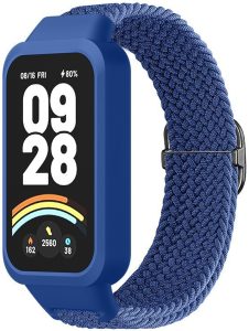 Ремешок тканевый MRK Braided Loop для фитнес браслета Mi Smart Band 9 Active с металическим регулятором длины Blue