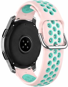 Ремешок силиконовый NikeStyle MRK для смарт-часов Redmi Watch 5 Active / Redmi Watch 5 Lite 22 мм с металической застежкой Light Pink and Tourquise