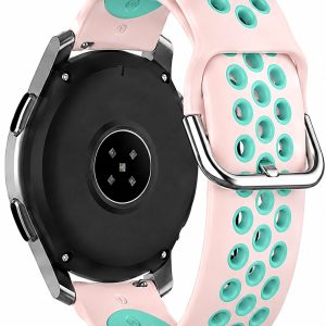 Ремешок силиконовый NikeStyle MRK для смарт-часов Redmi Watch 5 Active / Redmi Watch 5 Lite 22 мм с металической застежкой Light Pink and Tourquise
