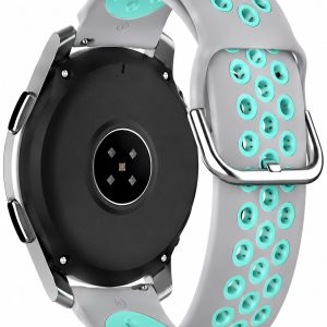 Ремешок силиконовый NikeStyle MRK для смарт-часов Redmi Watch 5 Active / Redmi Watch 5 Lite 22 мм с металической застежкой Light Gray and Tourquise