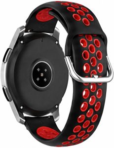 Ремешок силиконовый NikeStyle MRK для смарт-часов Redmi Watch 5 Active / Redmi Watch 5 Lite 22 мм с металической застежкой Black and Red
