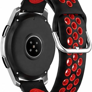 Ремешок силиконовый NikeStyle MRK для смарт-часов Redmi Watch 5 Active / Redmi Watch 5 Lite 22 мм с металической застежкой Black and Red