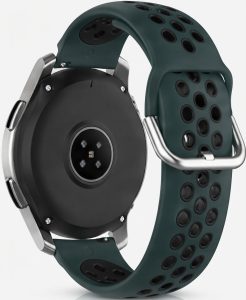 Ремешок силиконовый NikeStyle MRK для смарт-часов Redmi Watch 5 Active / Redmi Watch 5 Lite 22 мм с металической застежкой Pine Green and Black
