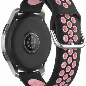 Ремешок силиконовый NikeStyle MRK для смарт-часов Redmi Watch 5 Active / Redmi Watch 5 Lite 22 мм с металической застежкой Black and Pink