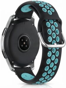 Ремешок силиконовый NikeStyle MRK для смарт-часов Redmi Watch 5 Active / Redmi Watch 5 Lite 22 мм с металической застежкой Black and Blue