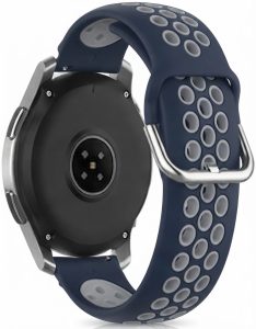 Ремешок силиконовый NikeStyle MRK для смарт-часов Redmi Watch 5 Active / Redmi Watch 5 Lite 22 мм с металической застежкой Dark Blue and Gray