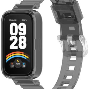 Силиконовый ремешок Sporty Band с классической застежкой для Mi Smart Band 9 Active Black