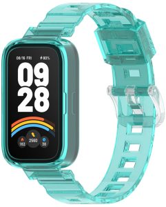 Силиконовый ремешок Sporty Band с классической застежкой для Mi Smart Band 9 Active Tourquise