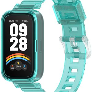 Силиконовый ремешок Sporty Band с классической застежкой для Mi Smart Band 9 Active Tourquise